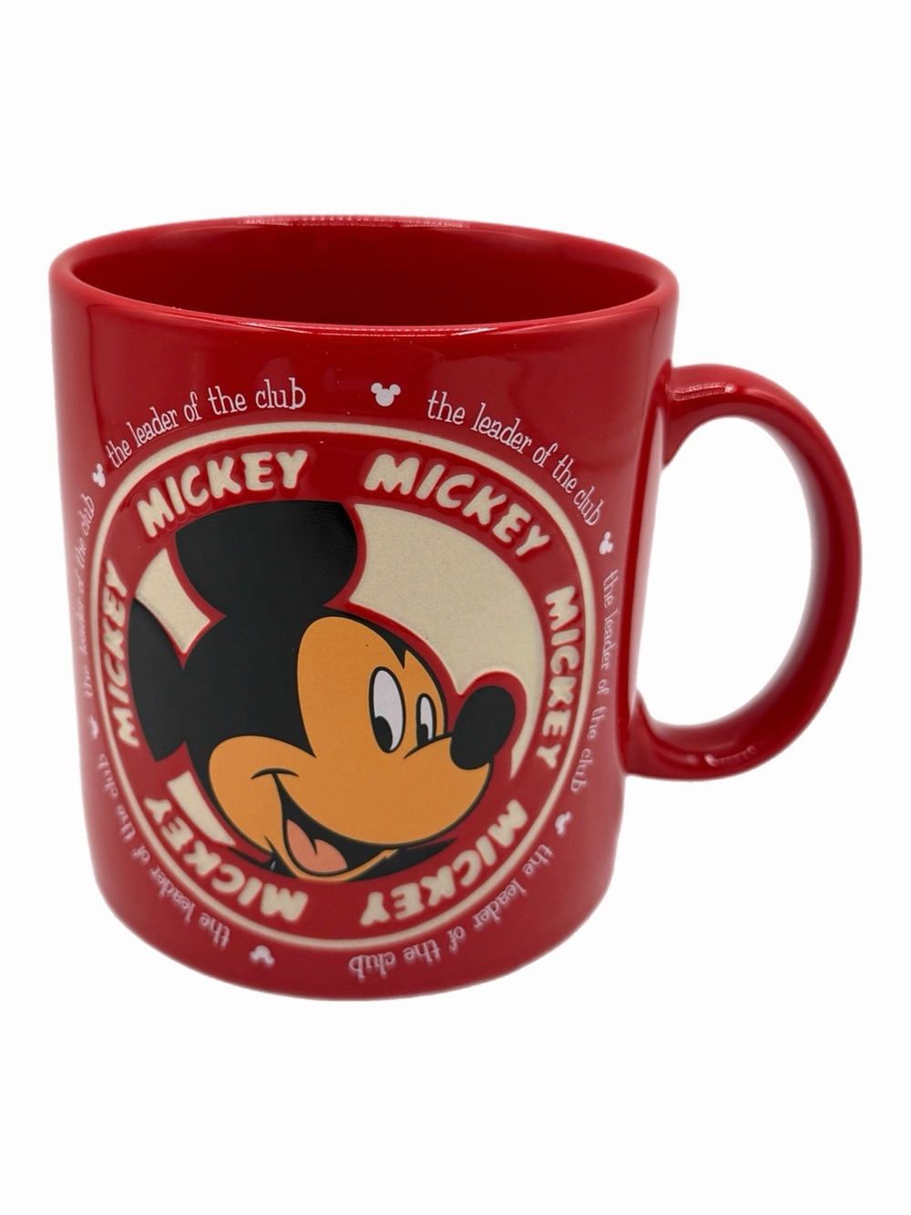 Disney Parks Red “Leader of the Club” Mickey Mouse Ceramic Coffee Mug